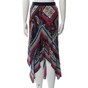 Alice and Olivia silk midi-length skirt